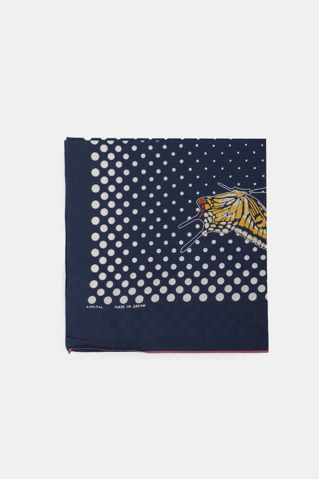 (25SS) FASTCOLOR SELVEDGE BANDANA (COCO SWALLOWTAIL) NAVY