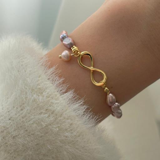 🥀딥 로즈 담수진주 팔찌