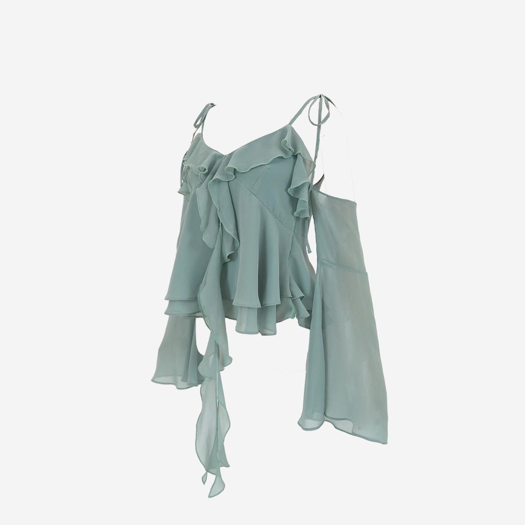 (바로발송) FAIRY BLOUSE [PALE GREEN]