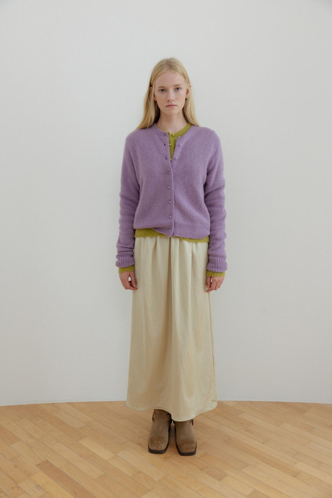 Joshua Alpaca Cardigan (violet, olive)