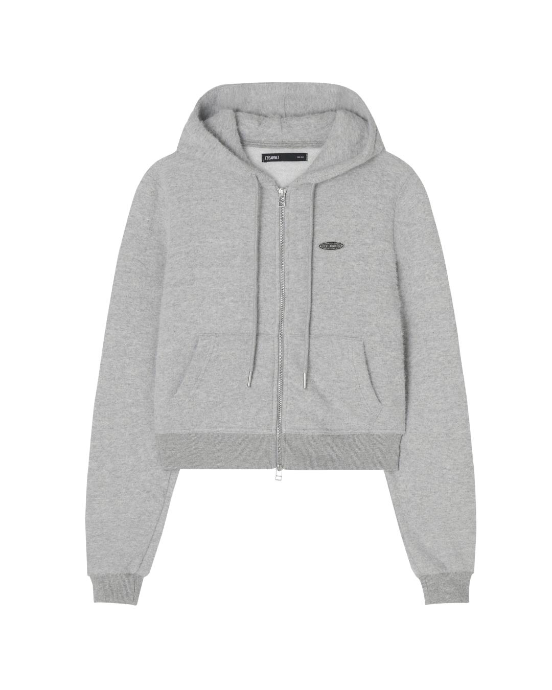SNOW TWO-WAY  HOODIE ZIP-UP_MELANGE GRAY