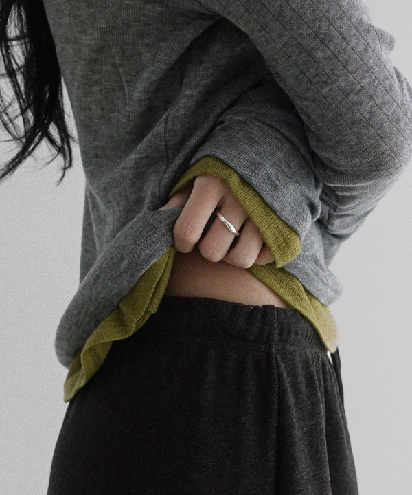 매니크 [무료배송] 센트 텐셀 울 골지 레이어드 긴소매 티셔츠