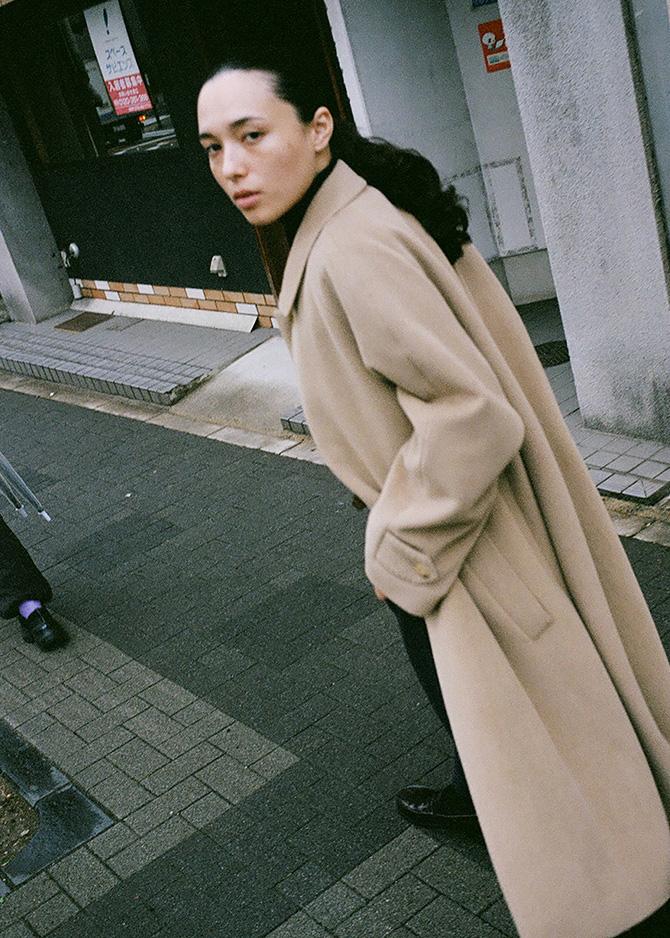 RAGLAN WOOL COAT [CAMEL, BLACK]