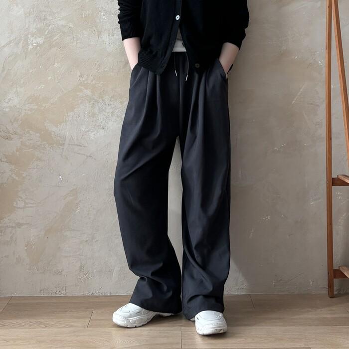 [하비추천/~77] 핀턱 와이드 밴딩 슬랙스