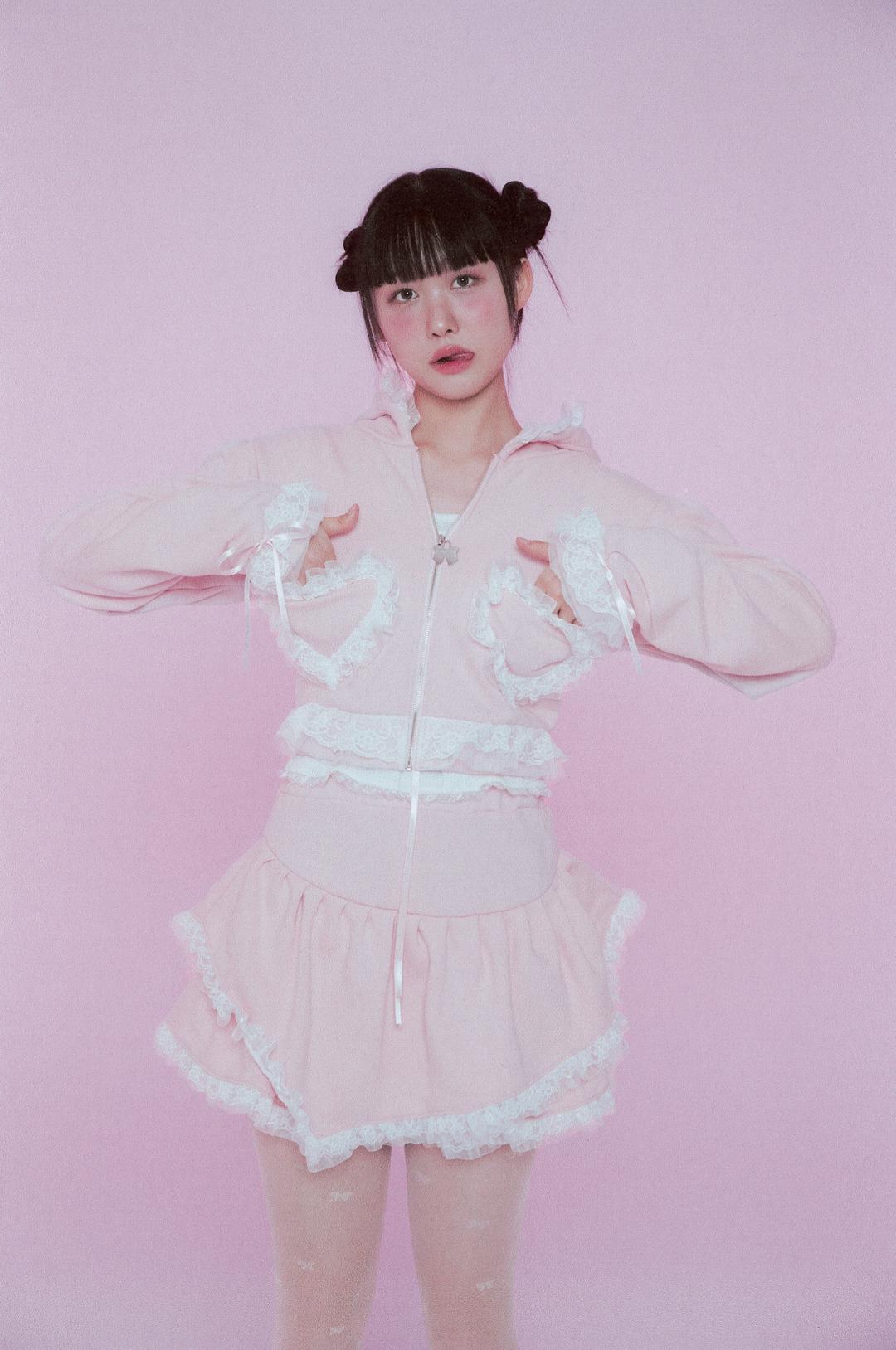 Rococo Lace Mini Skirt ( Pink )