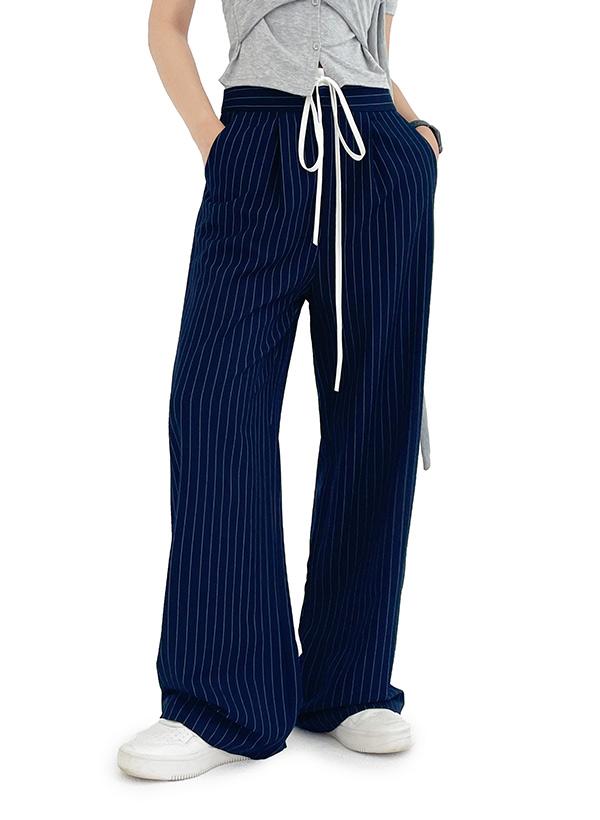 버터랩 시티즌 핀스트라이프 스트링 배색 슬랙스