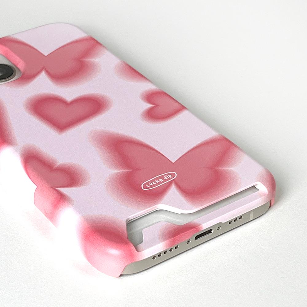 [럭키딥] 자체제작 폰케이스 y2k 나비 하트 카드수납 하드케이스