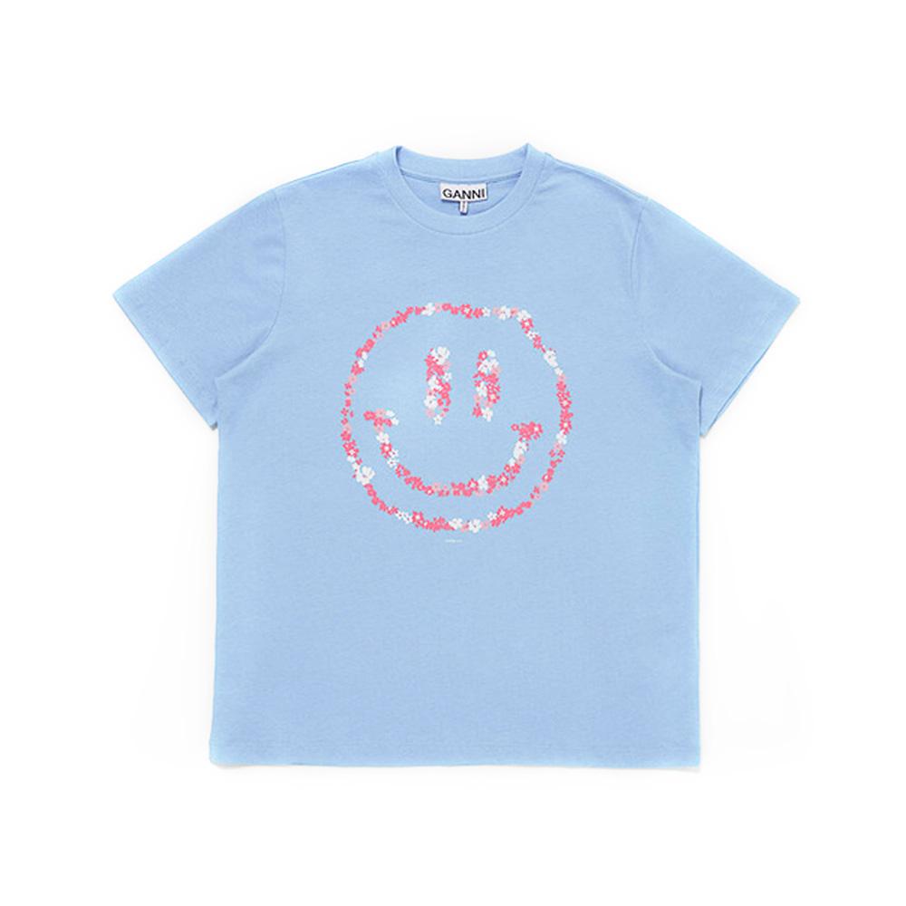 22SS 가니 스마일 티셔츠 - 플라시드 블루 (T3071 3544 594)