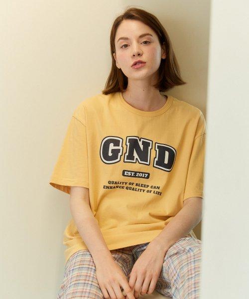 여성 GND 칼리지 티셔츠 옐로우