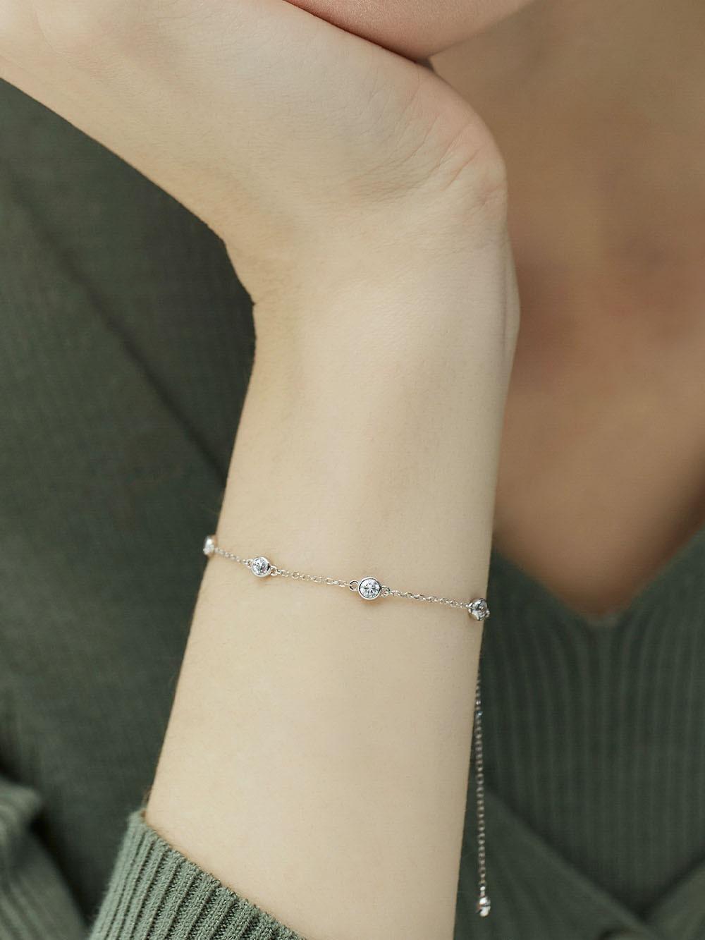 에센스 실버(W) 테니스 NEW 스테이션 팔찌 HL4B52446W9190