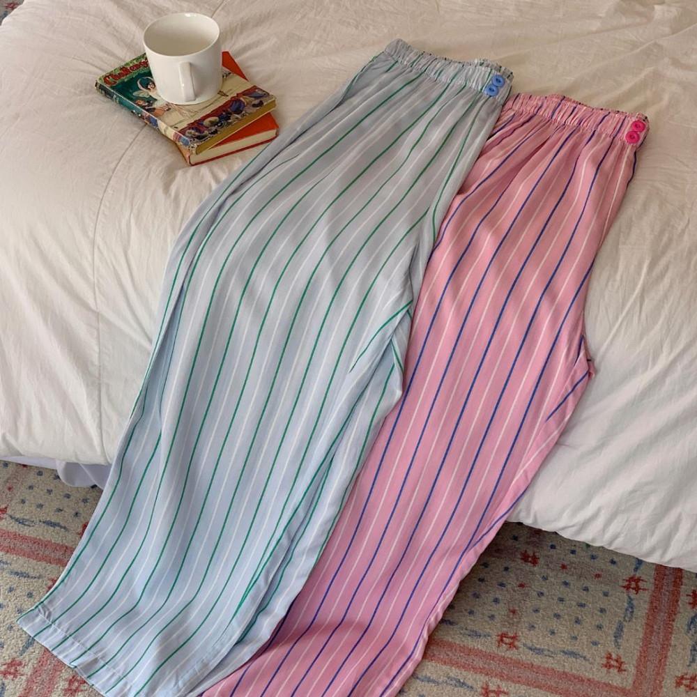 제인 스트라이프 면 잠옷 파자마 바지