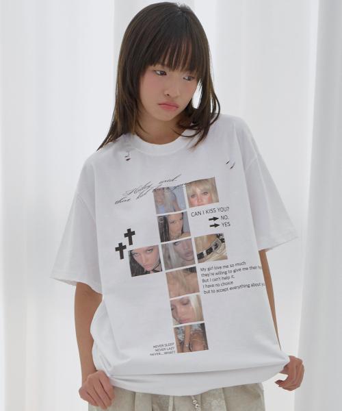 데미지 피어리스 티 (WHITE) F26QB050