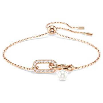 Constella 브레이슬릿, 크리스털 펄, 라운드 컷, 화이트, 로즈골드 톤 플래팅