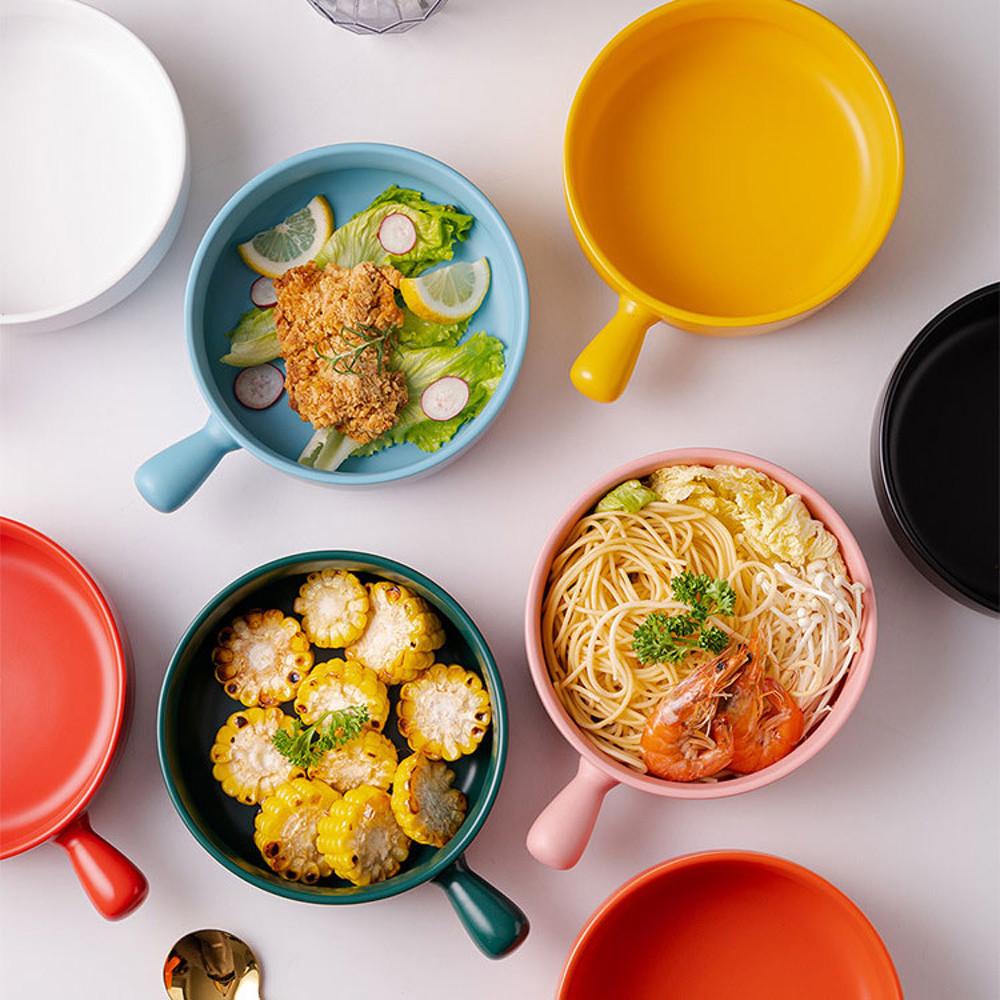 라면용기 개인접시 디저트 플레이팅 귀여운 디저트 손잡이그릇