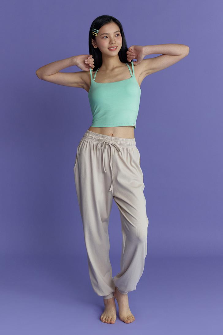 Flow Ribbed Jogger Pants (Fog Beige)