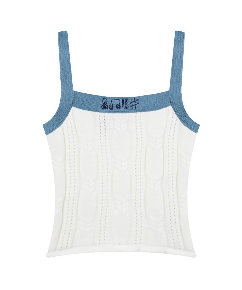 WXK018 달세뇨 꽈배기 니트 슬리브리스 (WHITE)