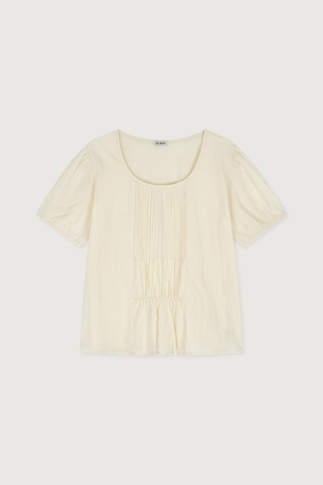 Corinne pintuck shirring blouse (cream)
