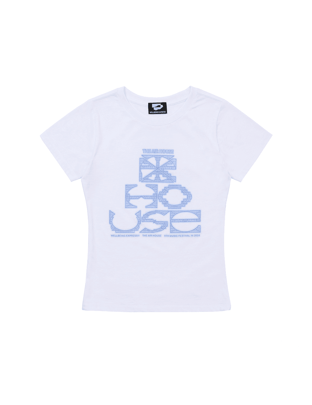 [WBExAIRHOUSE] Grid Symbol Half Sleeve White