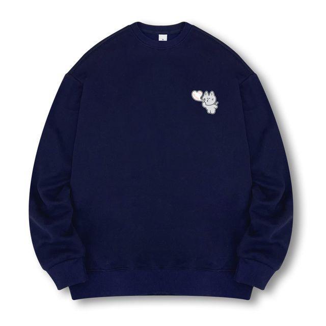 [국내생산/기모선택] 귀여운 풍선부는 고양이 맨투맨 부드러운 긴팔 티셔츠 루즈핏 남녀공용 빅사이즈(M~4XL)