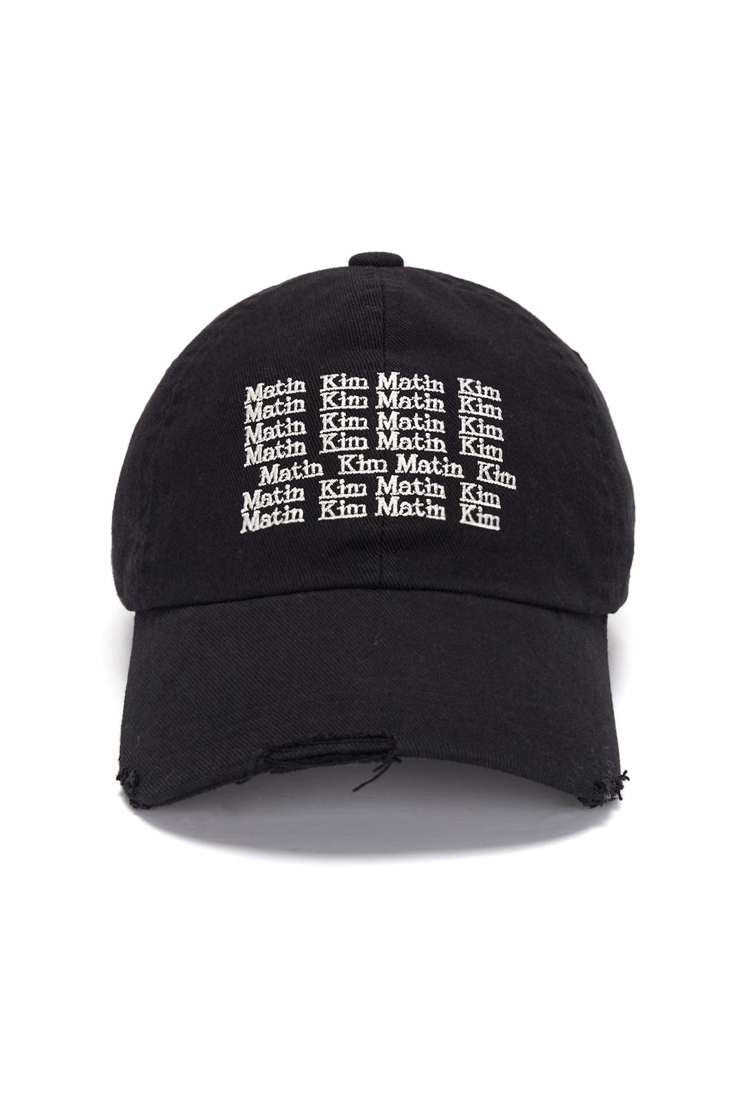LETTERING WASHED BALL CAP IN BLACK