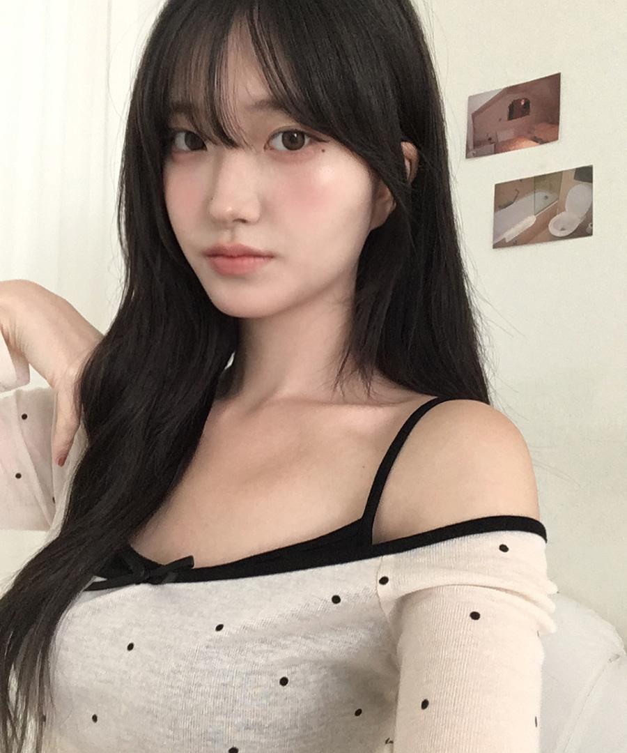 [레이어드set🍑] 피치 도트 티셔츠