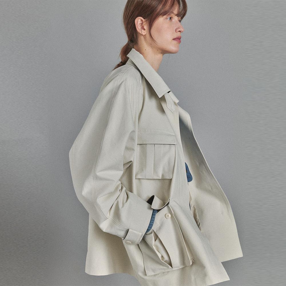 Selva Half-Trench Coat (Ivory)