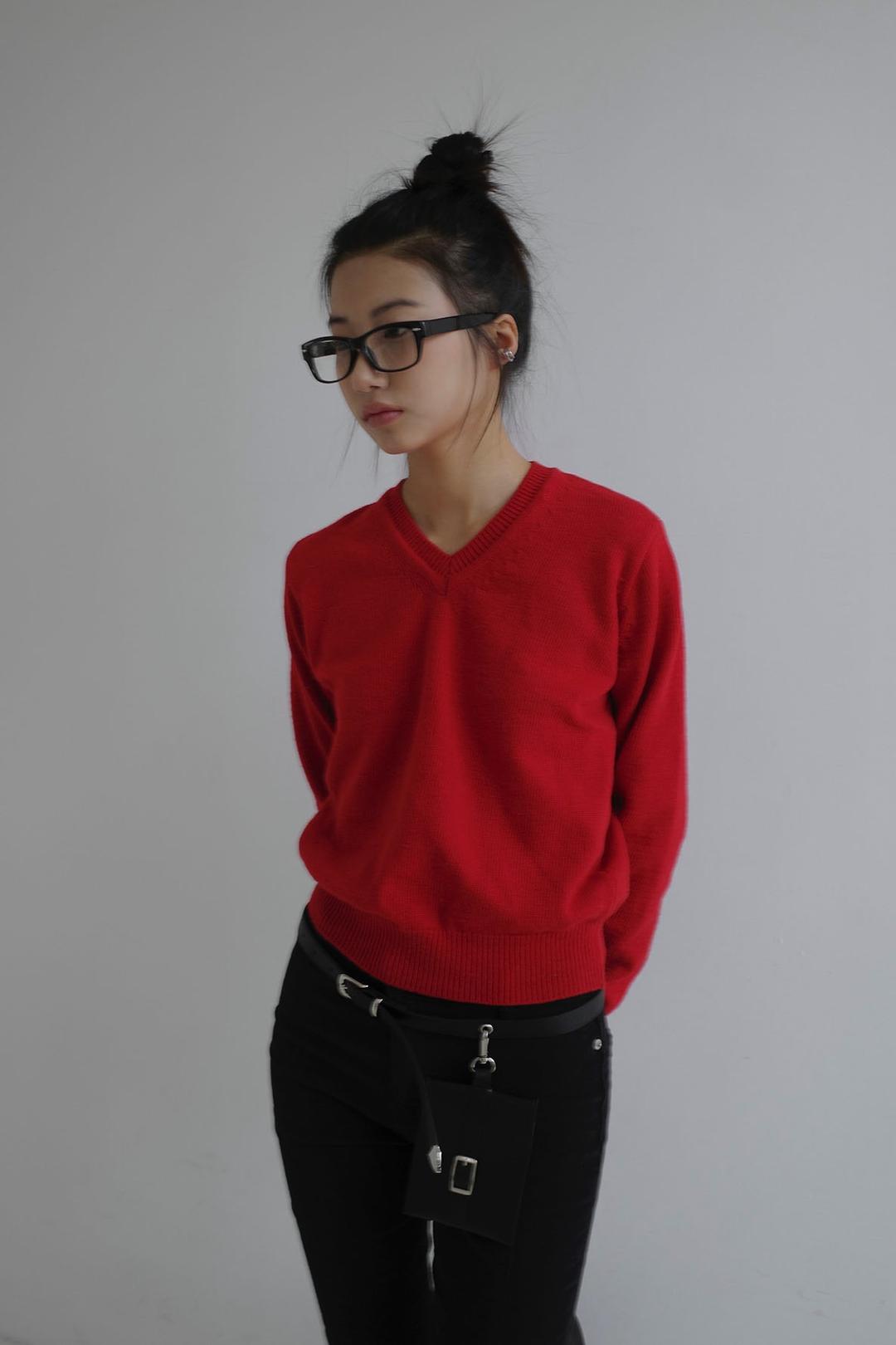DAY V-NECK KNIT (RED)