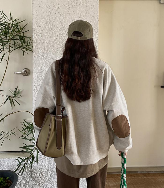 m_밤비 패치 맨투맨 (18차 재입고 완료)-카키 컬러추가