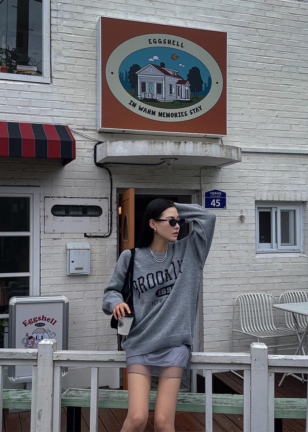 룩넌 브루클린 오버핏 라운드 니트 (4color) 14741