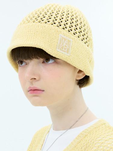 메쉬 니트 버킷햇 옐로우