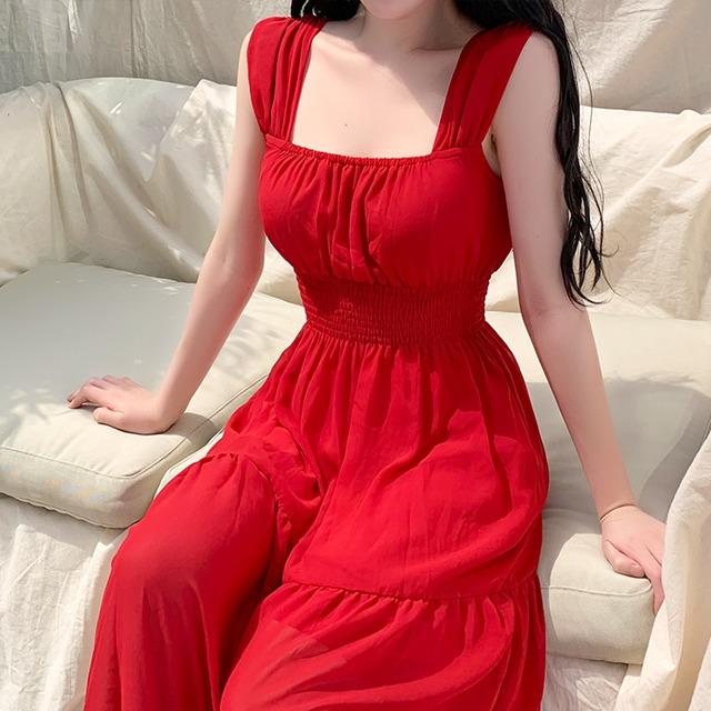 [당일발송♥무료배송♥샤랄라] 트립 쉬폰 나시 원피스[누적 판매량 8000장 돌파!!!!러블리룩 휴양지룩]