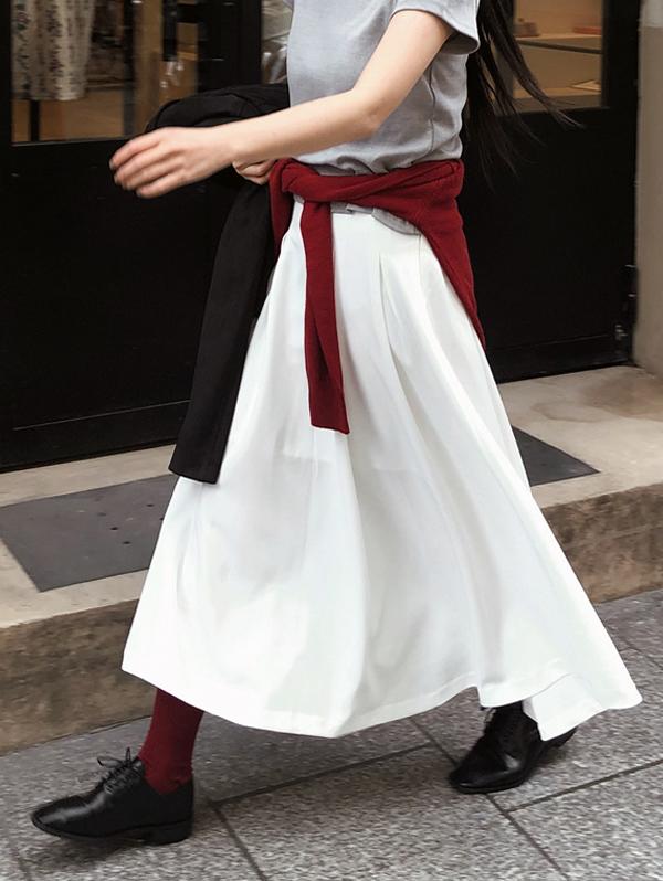 슬로우앤드 [얼리스프링15%/베스트재입고] made. 솔티 클래식 핀턱롱스커트 - 3 size