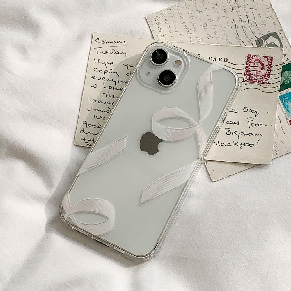 드롭 리본 디자인 [클리어 폰케이스]