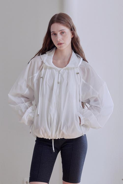 LIGHT SHIRRING WINDBREAKER (WHITE)