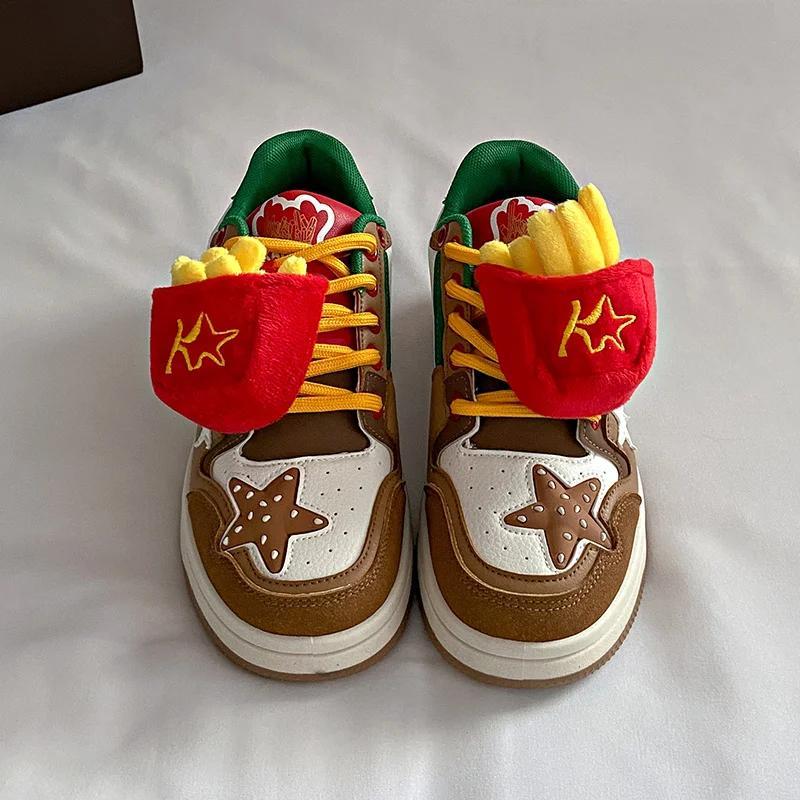 함부르크 스타 캐주얼 스니커즈, 로우 컷 플랫폼 커플 스케이트보드 신발, 편안한 다목적 스트리트 슈즈, 여성 패션