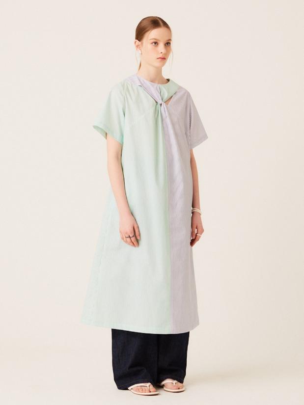 TWISTED STRIPE DRESS (GREEN)