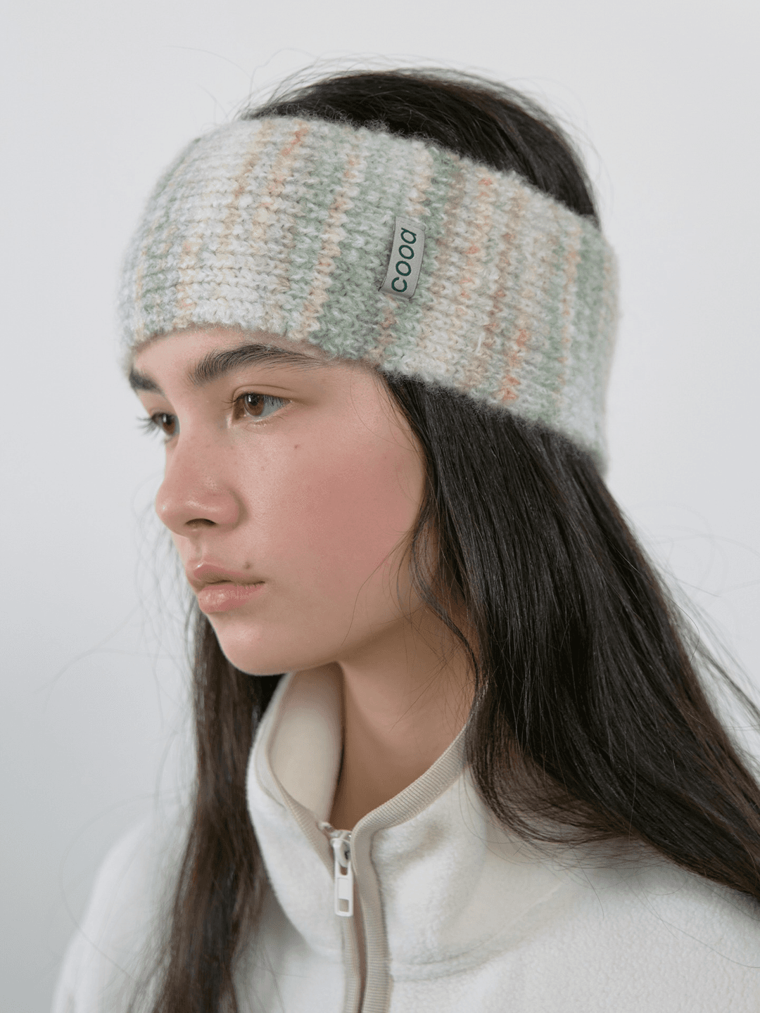 STRIPE HAIR BAND_GREEN MIX