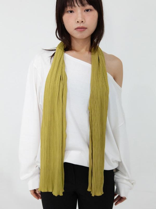 pleats long scarf - olive