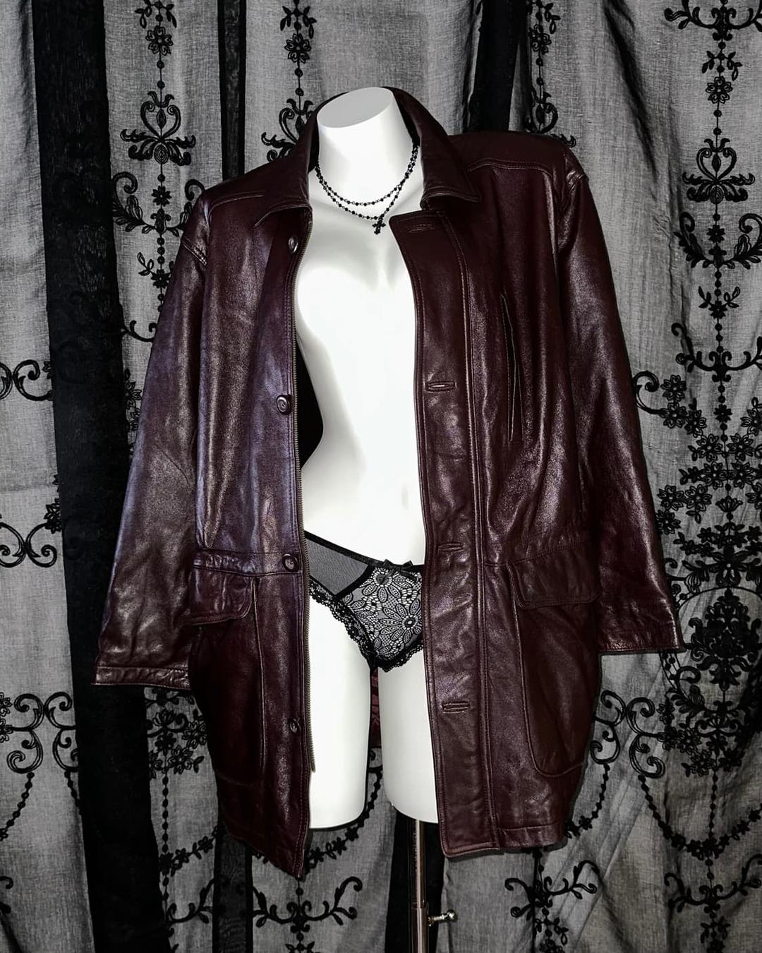 Red brown sheepskin coat jacket | 후루츠패밀리