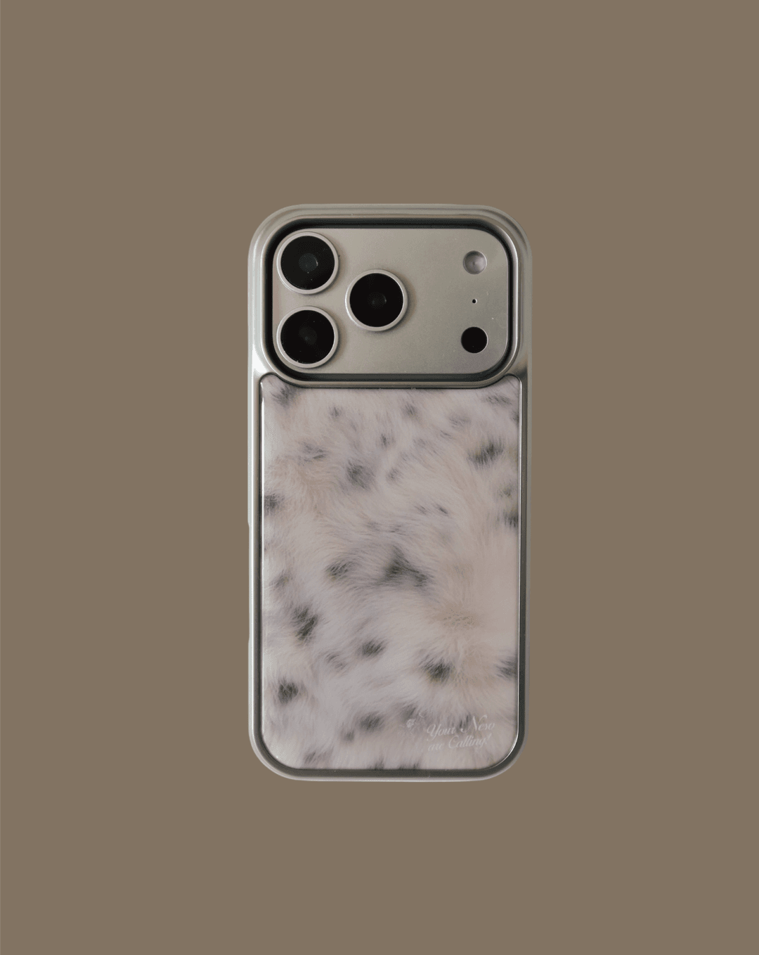 Snow leopard silver epoxy case