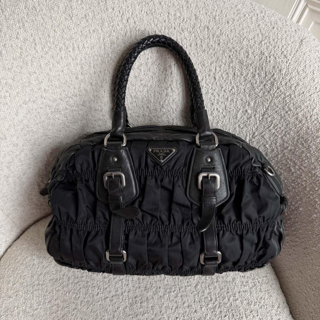 Prada Tessuto Nylon Gaufre Black Handbag