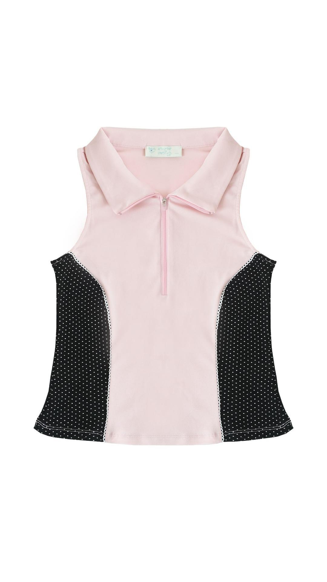 [oshigh] Zip-Up Sleeveless (Baby Pink)