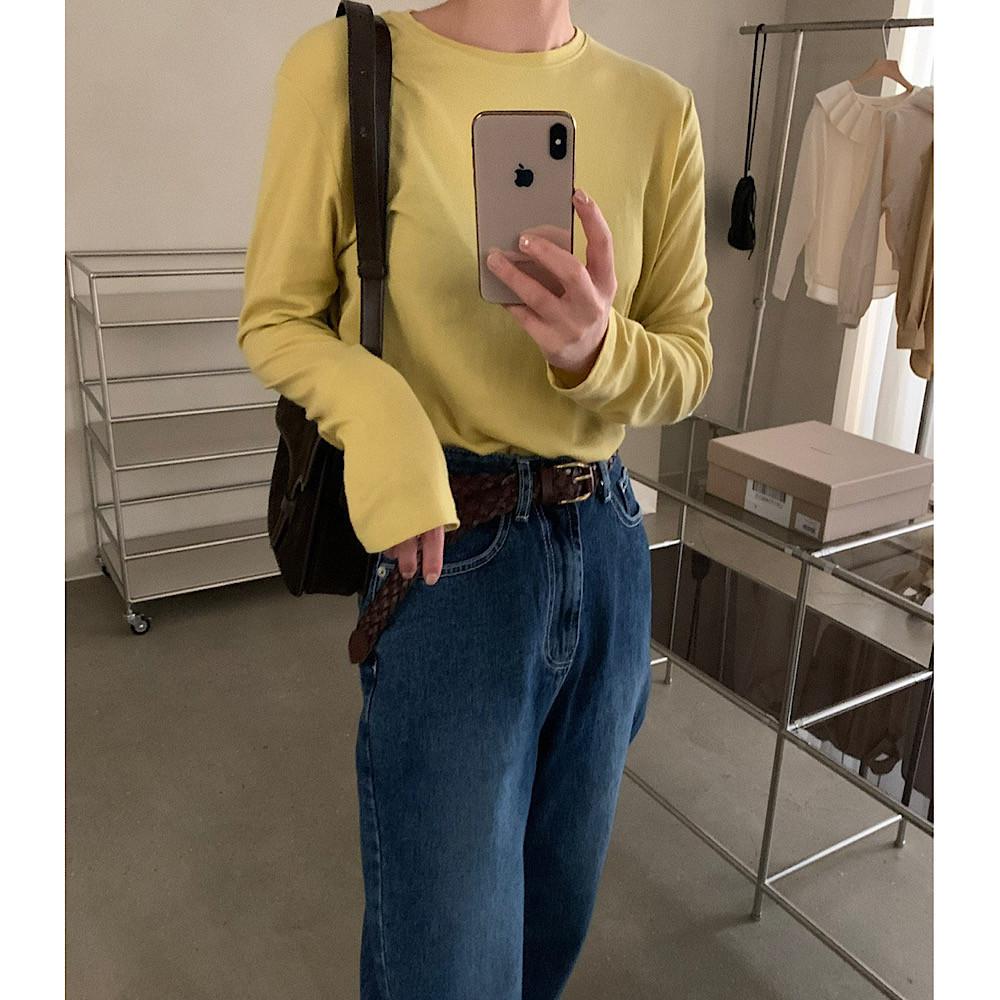 여성 심플 데일리 라운드넥 텐셀 긴팔 이너 티셔츠 (13color)