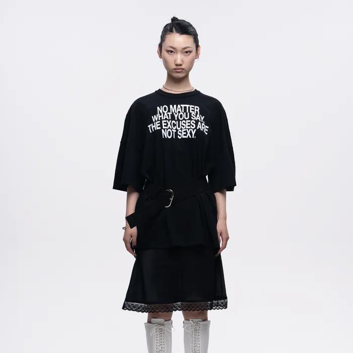 LETTERING BOXY FIT T-SHIRT - BLACK