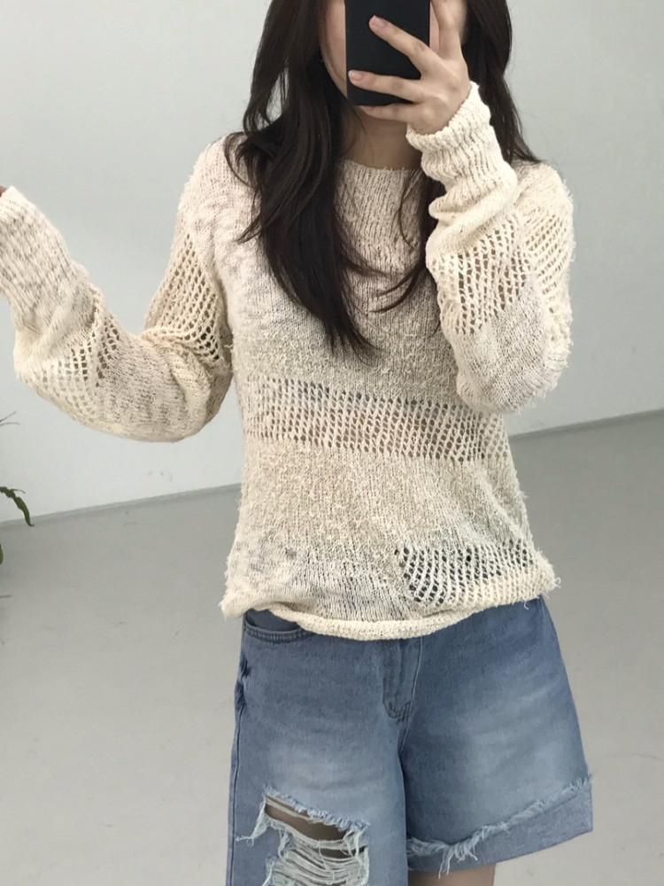 루즈핏 여름 긴팔니트 [3color]