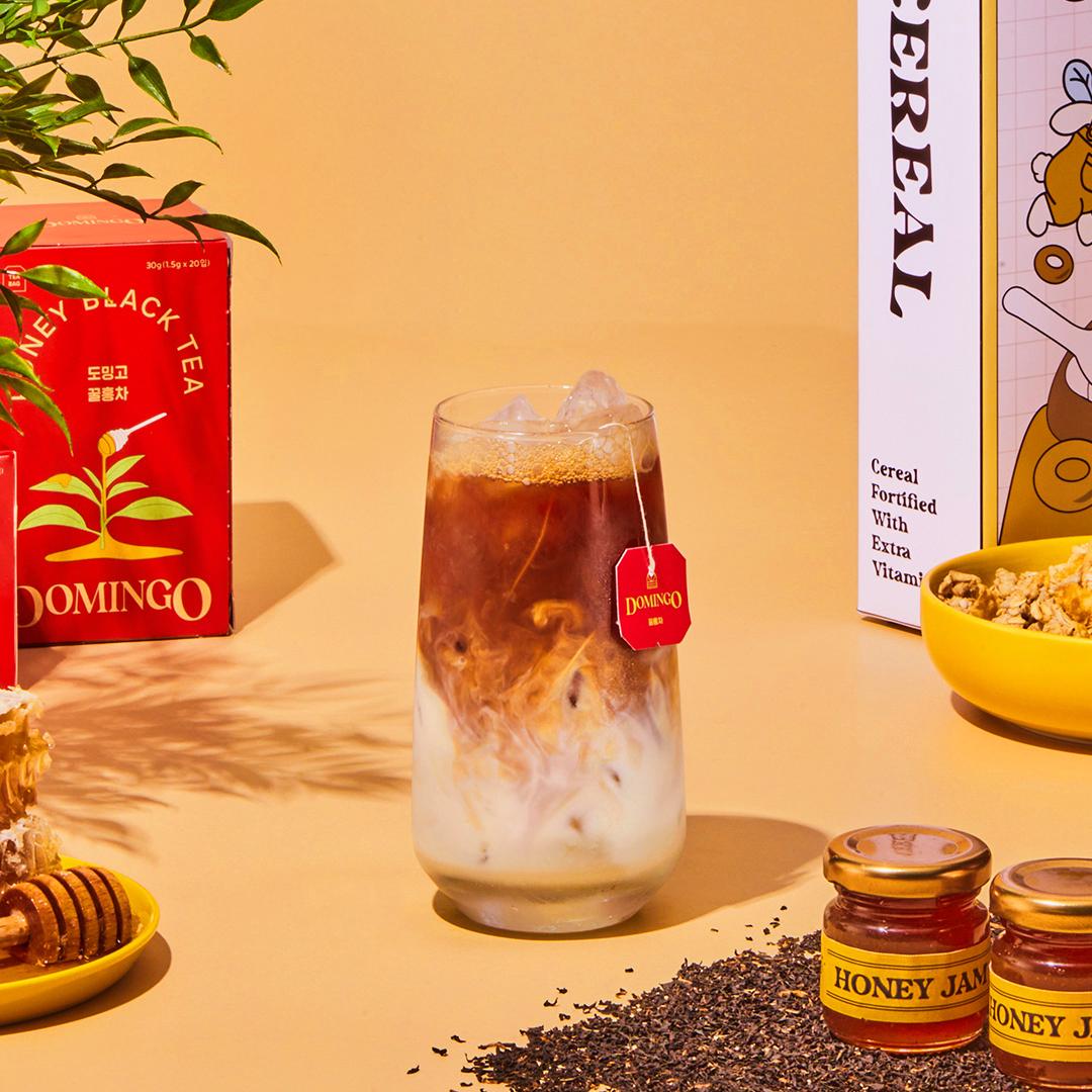 [도밍고 스페인] 꿀홍차 10T 1박스+1박스 티백하나 우유에 넣으면 저칼로리 밀크티 완성 연말 홈파티