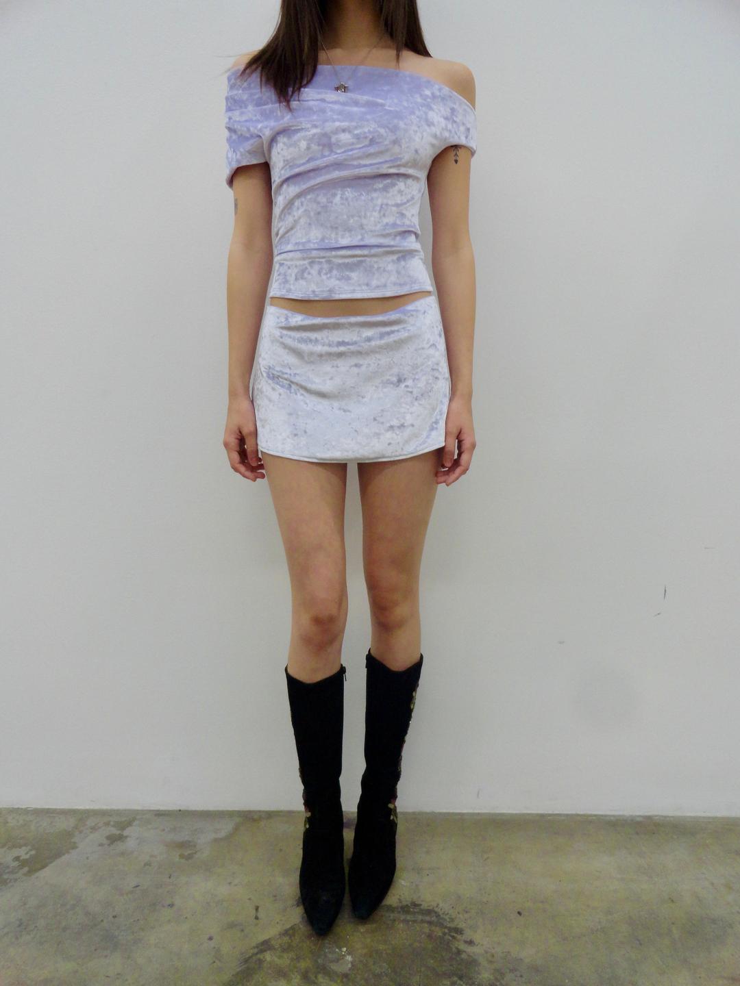 Olympia Skirt in Lavender Velvet - XS