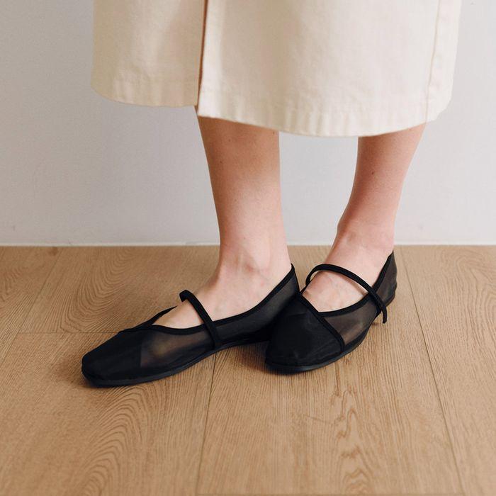 Rowie mary jane shoes Mesh Black