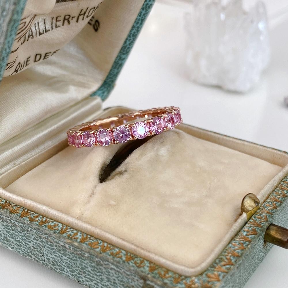 14k 18k 1부 핑크사파이어 원석반지 이터니티 레이어드 반지