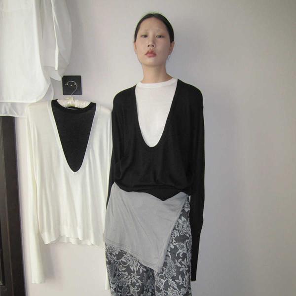 3MONTH Collar splicing fake two-piece T-shirt